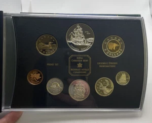 Juego de 8 monedas de plata Canadá 1999 PRUEBA con dólar Voyage Juan Pérez caja original - Imagen 1 de 5