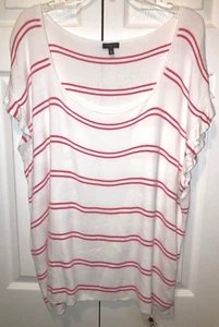 NEW Talbots Woman's Pink & White Striped Cotton Rayon Knit Top Blouse Sz 3X - Picture 1 of 6