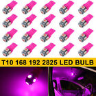 20Pcs Pink Purple T10 Wedge 5-SMD 5050 LED Light Bulbs W5W 2825 158 192 168 194