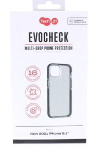 Tech21 Evo Check Series Flexible Gel Case for Apple iPhone 13 - Black - Picture 1 of 4