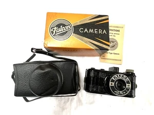 Vintage Falcon Camera Miniature Deluxe Black Plastic With Original Box NOS - Picture 1 of 4