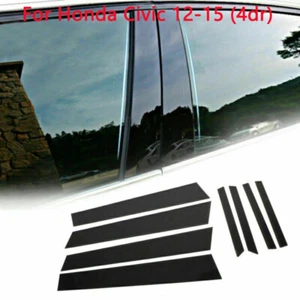 8 piezas postes de pilar negro cubierta ventana de borde para Honda Civic 2012-2015 - Imagen 1 de 7