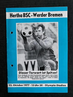 BL 77/78 Hertha BSC - SV Werder Bremen, 22.10.1977 - Dieter Burdenski - Bild 1 von 4