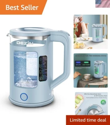 Hervidor eléctrico sin BPA de 1,5 L con función de mantener caliente e indicador LED bicolor Foto 1 de 4