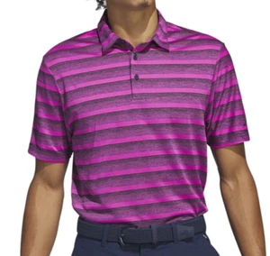 Adidas Maglia Uomo M Golf Polo a Righe. Campione Fucsia Lucida HR8011 - Foto 1 di 4