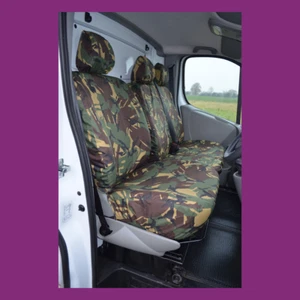 Funda de asiento delantero camuflado verde camuflado verde a medida para Renault Trafic 06-14 sin reposabrazos - Imagen 1 de 3