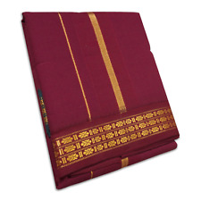 Indian Traditional South indian Men's Pure Cotton Dhoti wrap For Puja Pack Of 1