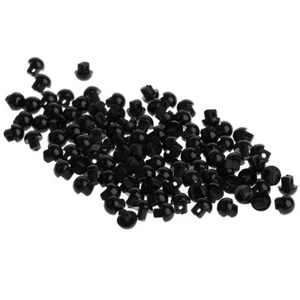 100 Pieces 6mm Black Mushroom Sewing Buttons for Doll Eyes Nose Making - Picture 1 of 12