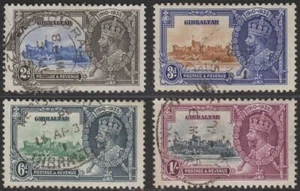 Gibraltar 1935 KGV Silver Jubilee Set Used SG114-117 cat £50 - Picture 1 of 2
