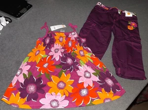 SUPER RARE! Gymboree - Wild FOR Zebra Floral Top CAPRIS Lot - Girls Sz 12 - NWT! - Picture 1 of 5