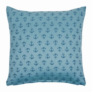 pad Kissenhülle Ancre 45 x 45 cm blau Baumwolle Anker Jacquard gewebt - Bild 1 von 1