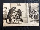 CPA Carte Postale Postcard CHROMO RELIEF Chats Singe Dentiste Cats & Ape 1903