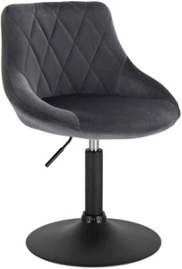 1 x Barhocker Barstuhl höhenverstellbar Samt Metall Dunkelgrau hb242dgr-1 - Bild 1 von 7