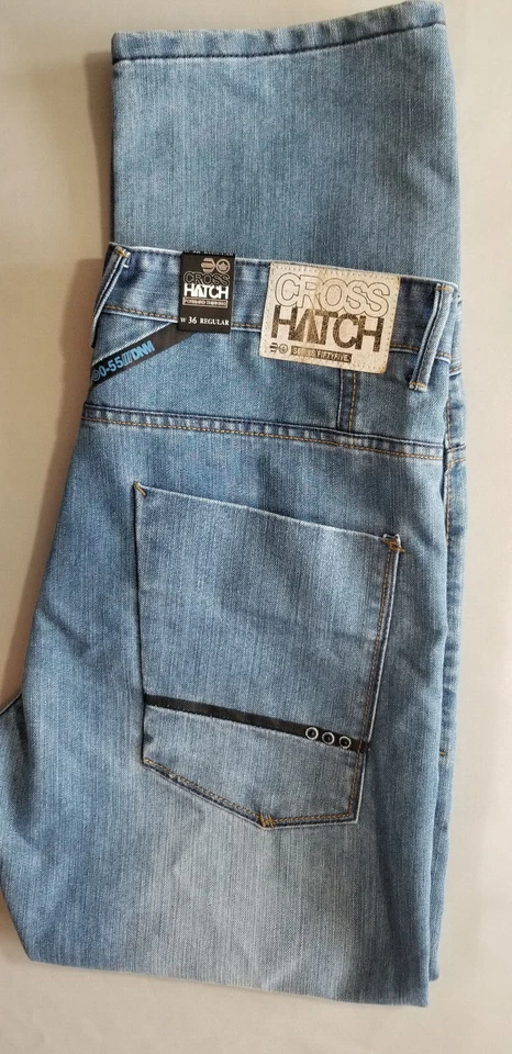 Jean de mezclilla de algodón regular Crosshatch Burton para hombre Venuso Series 55 - 36x32 azul Foto 1 de 4