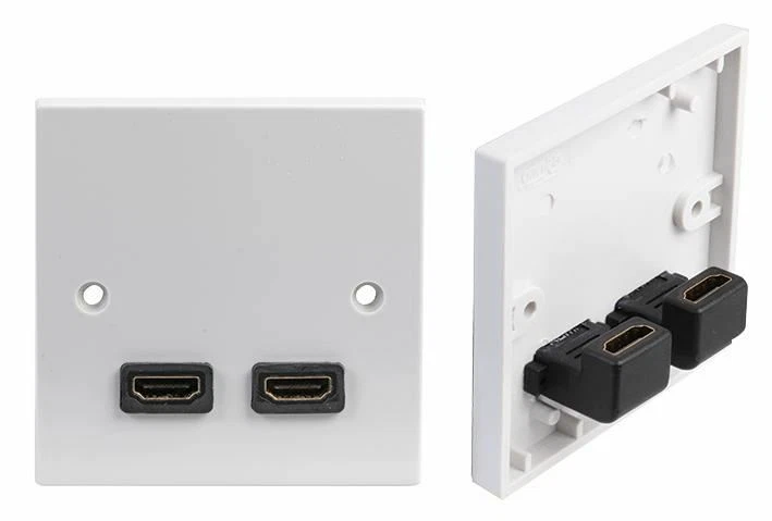 PRO SIGNAL - Plaque murale AV 1-Gang avec 2 connecteurs HDMI Femelles 90° - Photo 1/1