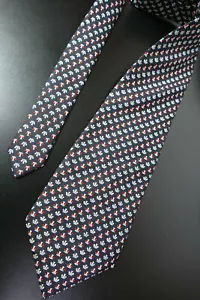 Altea* Krawatte * Schlips * tie* Binder * Seide*Seide* silk* schwarz-silber-rot - Bild 1 von 4