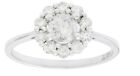 14K White Gold 3/4Ct Round Diamond Pave-Set Bridal Engagement Ring (G-H, I1)