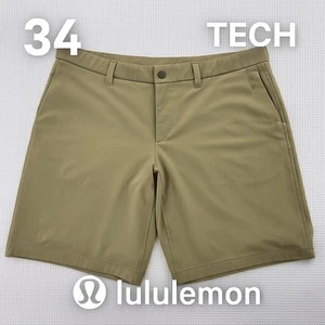 Lululemon Men’s Commission Shorts 34 Khaki ABC Tech Chino Golf Stretch 11"... - Picture 1 of 9