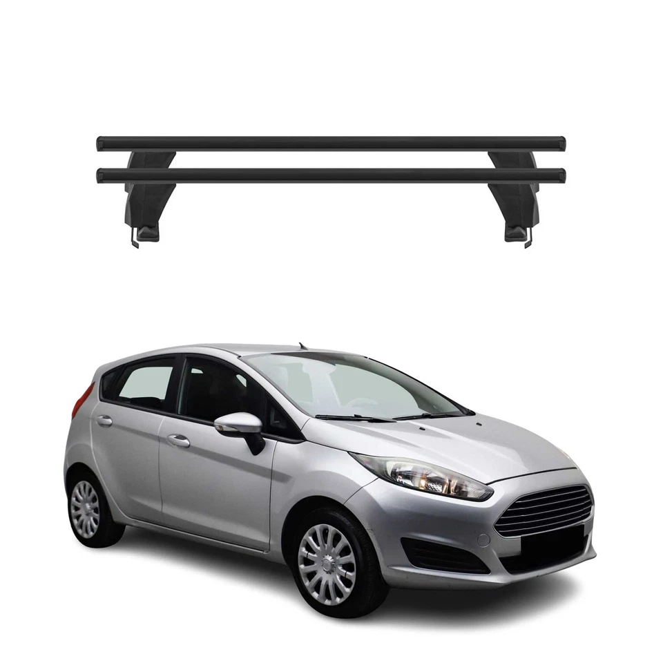 Barras transversales de techo para Ford Fiesta 2014-2019 hatchback 2 piezas aluminio negro Foto 1 de 4