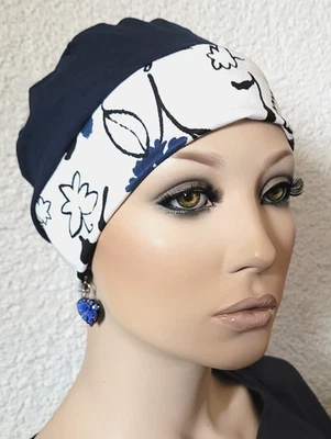 Leichte CHEMO MÜTZE Kopfbedeckung Turban Cap weich bequem Chemomütze Anne NEU - Bild 1 von 4