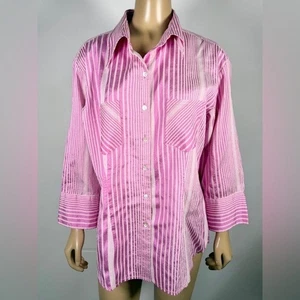 Chico’s Damen-Top Größe 3 (Extra Large XL) gestreift Seidenmischung - Bild 1 von 6