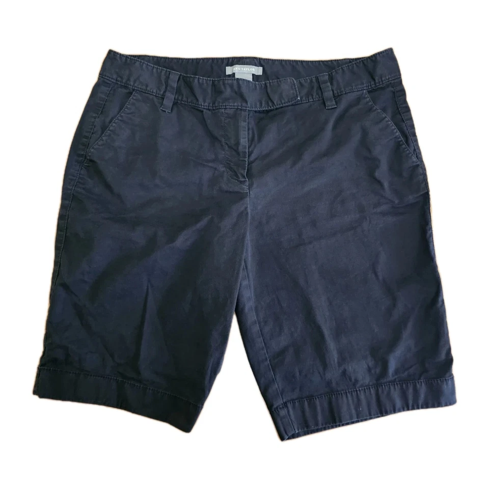 Bermudas chinas para mujer Ann Taylor talla 10 negras mezcla de algodón *leer* Foto 1 de 4