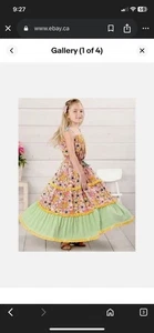 Matilda Jane Maxi Dress Girls Size 8 Tell Me More Floral Ruffle Tiered Twirl - Picture 1 of 9