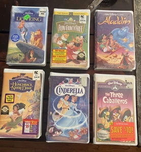 6 - Disney VHS Tapes All Brand New Factory Sealed In Clamshell Classics Lot - Picture 1 of 2