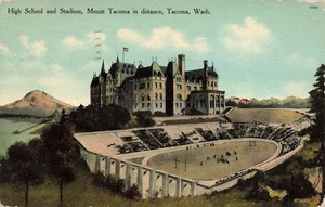 TACOMA WA HIGH SCHOOL AND STADIUM 1911 VINTAGE POSTCARD 100325 U - Picture 1 of 2