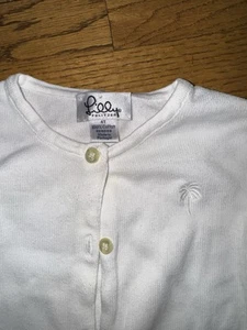 Lilly Pulitzer White Button Up Sweater/ Cardigan Girls Size 4T (2 Small Stains) - Picture 1 of 7