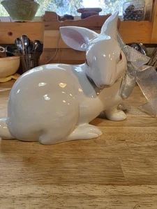 Conejo de porcelana blanca vintage Fitz & Floyd pintado a mano Japón - Imagen 1 de 8