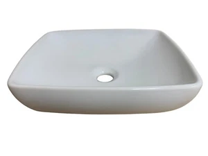 AXA WS Bath Rectangular Ceramic Vessel Bathroom Sink in Glossy White, 15.7" - Picture 1 of 3