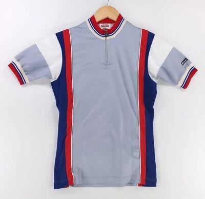 Camiseta deportiva de ciclismo Pearl Izumi de colección años 70 80 hecha en Japón gris rojo azul blanco para hombre L Foto 1 de 4