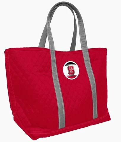 NEW NC State NCSU Wolfpack Tote Bag Red Quilted LOGO Brand XL Merit zipper NWT Cover