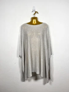 Jigsaw Poncho Jumper One Size Grey Soft Sweater Pullover Shawl Cashmere Viscose - Picture 1 of 9
