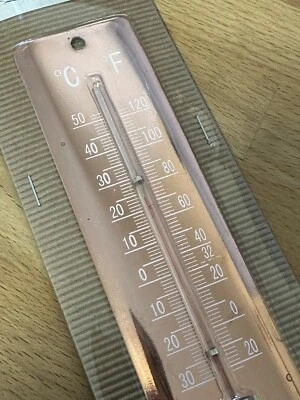 Nuevo Termómetro Jardín Placa Metal Esmalte -20/+50C 6 Pulgadas Largo Color Bronce Foto 1 de 2