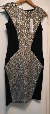 Vestido midi Closet London negro, nuevo talla 10 Foto 1 de 4