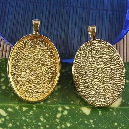 4 piezas ajustes de cabujón ovalado tono dorado/marco de fotos cabujón tamaño 30x22 mm G1083 Foto 1 de 1