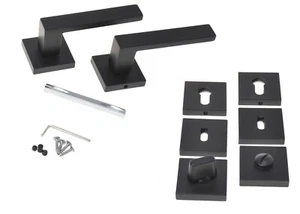 Rosettengarnitur Türgriff Türdrücker Drückergarnitur Türbeschlag INOX Schwarz GI - Bild 1 von 15