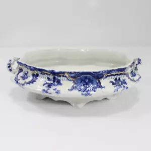 Wedgwood Raleigh semi königliches Porzellan Serviergeschirr Schüssel blau gold England - Bild 1 von 10