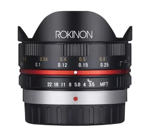 7.5mm T3.8 ROKINON CINE FISHEYE LENS for  MFT CAMERAS NEW in BOX - Image 1 of 1