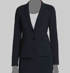 $545 Hugo Boss Women's Blue Jiletara Stretch Wool Jacket Blazer Size 2