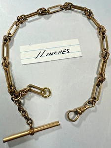 POCKET WATCH CHAIN VICTORIAN 11 INCHES LONG VERY NICE CHAIN GOLD FILLED?? #9 - Picture 1 of 5