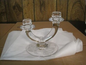 FOSTORIA CRISTAL GRABADO DÚO CANDELABRO DOBLE CANDELABRO ROMANCE - Imagen 1 de 17