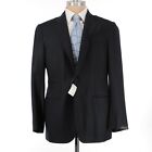 Sartorio Nwt 100% Wool Sport Coat Size 54 Us 44R In Solid Navy Blue