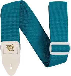 ERNIE BALL Guitar Strap Burgundy POLYPRO STRAP TEAL & WHITE - Picture 1 of 1