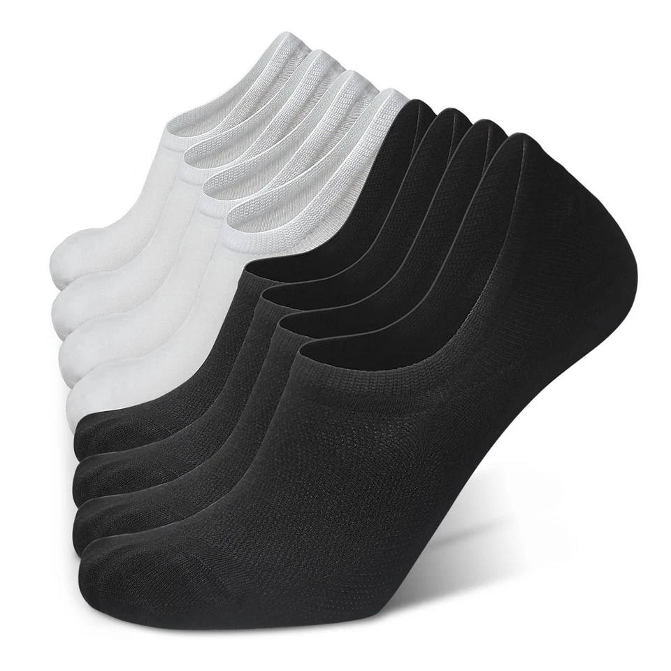 Calcetines Premium No Show Transpirables Finos Fibra Bambú Unisex (8 Pares) Talla 9-11 Foto 1 de 4