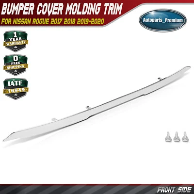 Moldura de parachoques delantera cromada para Nissan Rogue 2017 2018 2019 2020 620726FL0 Foto 1 de 4