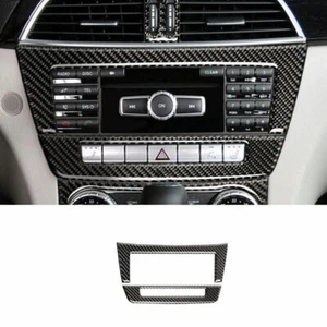 For Benz C-Class W204 2011-2014 Real Carbon Fiber Central Volume CD Switch Panel - Picture 1 of 5