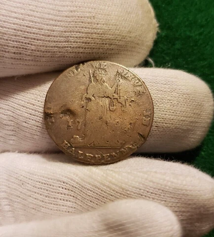 1797 Irish Half Penny The Land We Live Conder Token Colonial Coin Cover